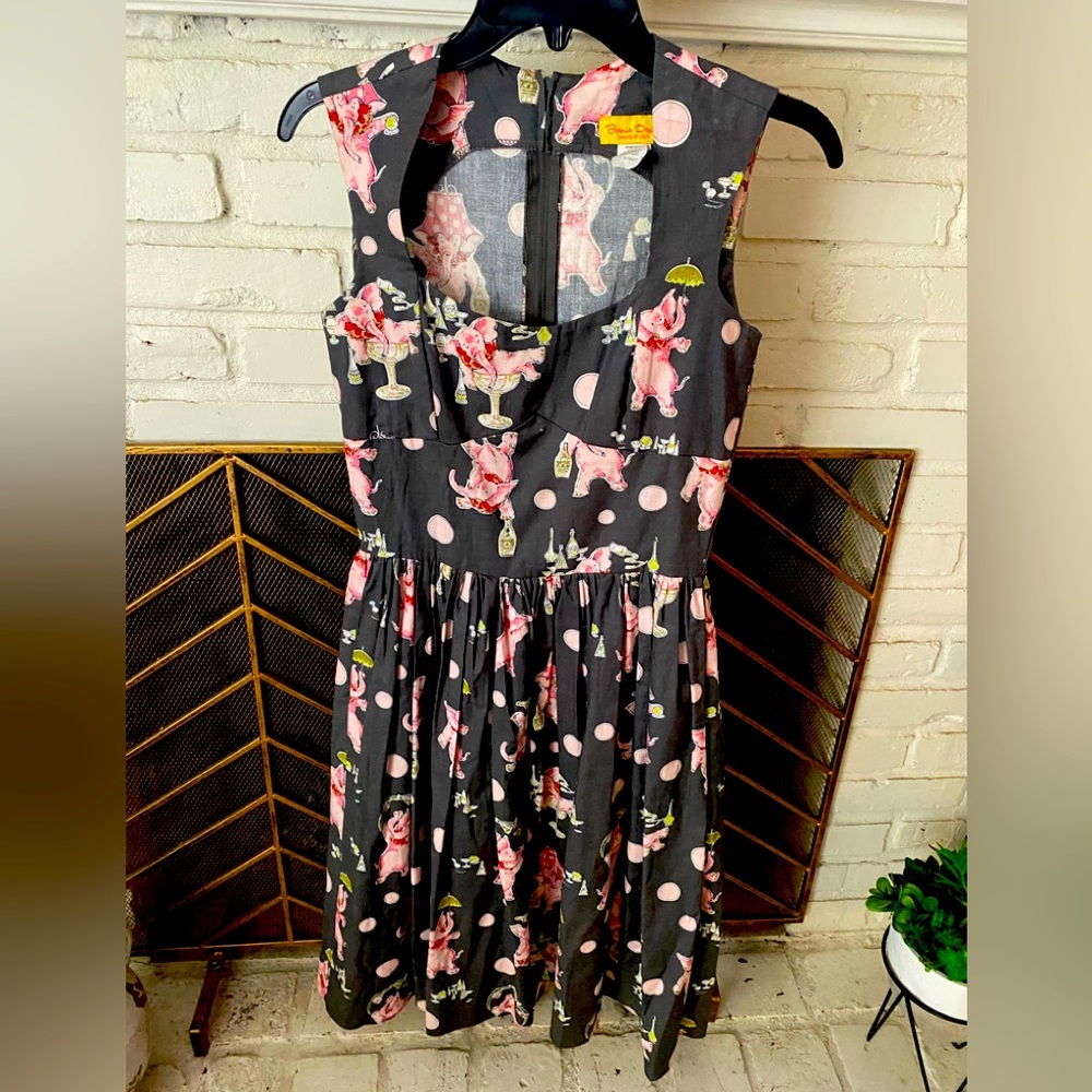 ModCloth Rare Bernie Dexter Pink Elephant Tipsy Dress